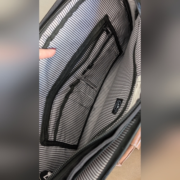 PKG | Black XPKG Travel Laptop Bag, Tan Faux Leather Handles - Picture 9 of 16